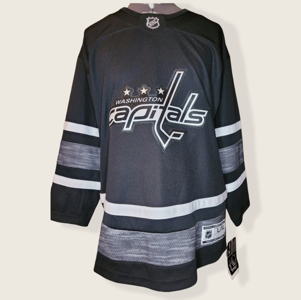 NHL Washington Capitals Black and Gray Kids Jersey